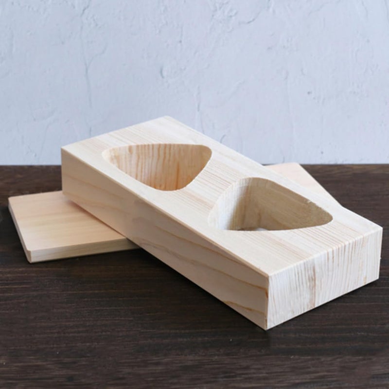 TIKUSAN Wooden Onigiri Mold Musubi Maker Japanese Rice Ball Press Hinoki Japanese Cypress Onigiri Mold Tray Made in Japan (Type2 3 Molds) - Image 2